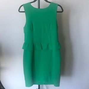 Green peplum dress